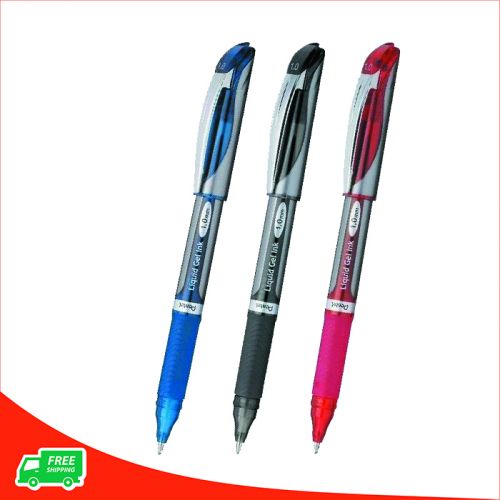 Bút ký mực Gel nét 1,0mm Pentel BL60, thân nhựa, đệm cao su, nắp đậy