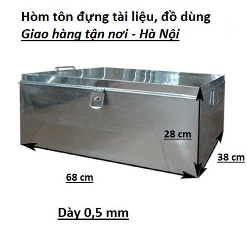 Thùng tôn, hòm tôn đựng hồ sơ, tài liệu, giấy A4, A3 sổ sách chứng từ kích thước 68 x 38 x 28 cm
