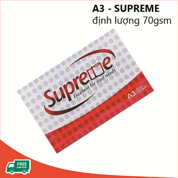 Giấy in, photocopy A3 Supreme ĐL 70gsm