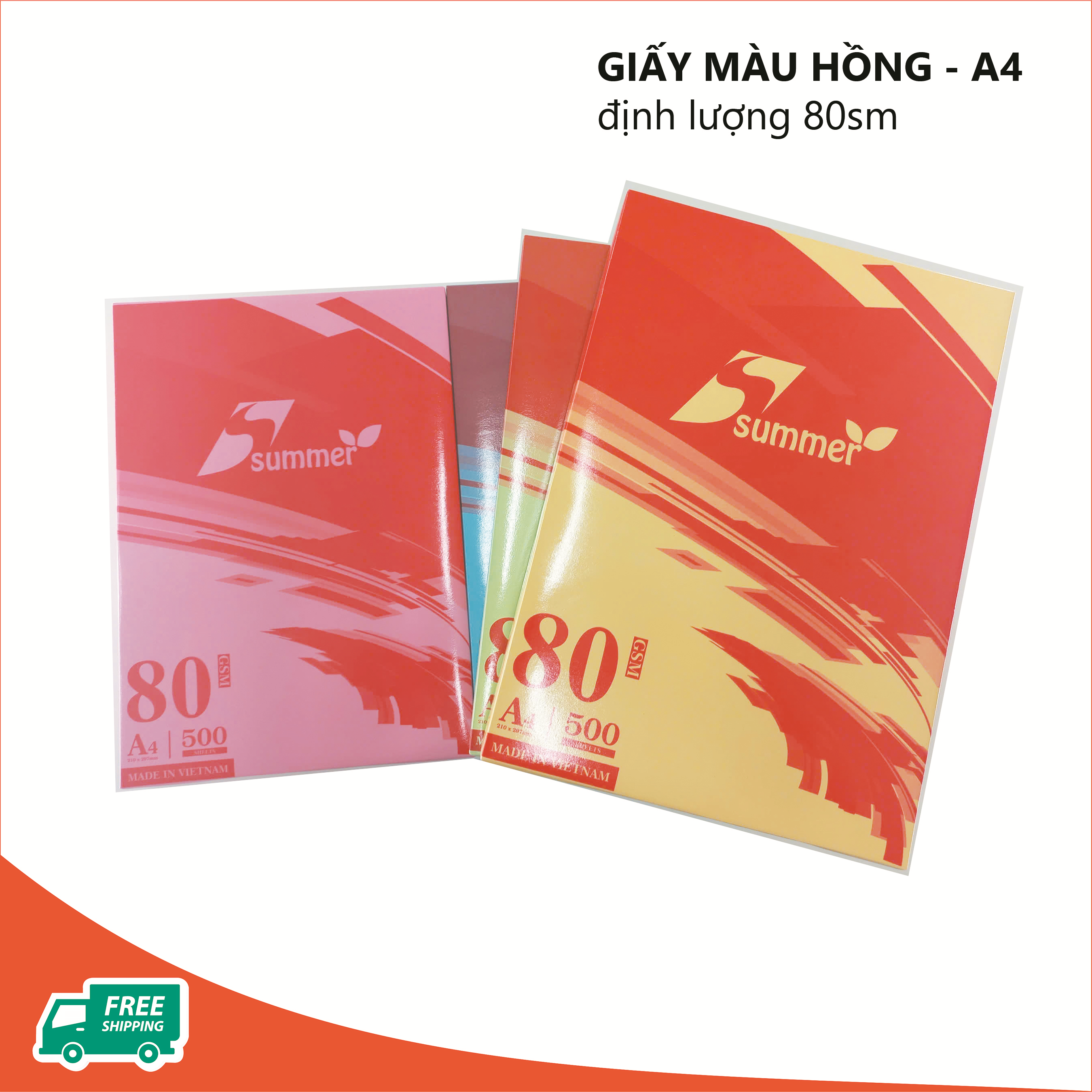 Giấy A4 màu Indo ĐL 80gms