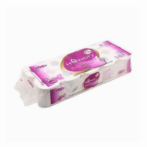Giấy vệ sinh Hà Nội 10 cuộn , 3 lớp , lõi màu tím