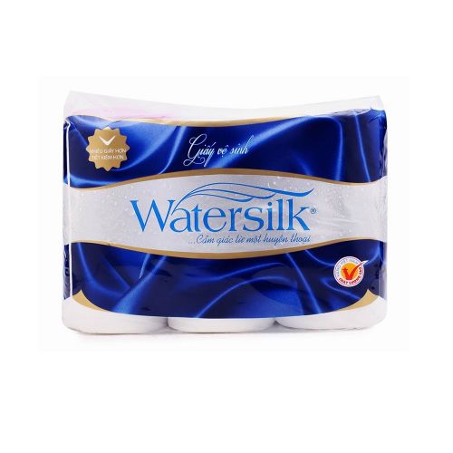 Giấy vệ sinh Watersilk 12 cuộn , 2 lớp , có lõi màu xanh